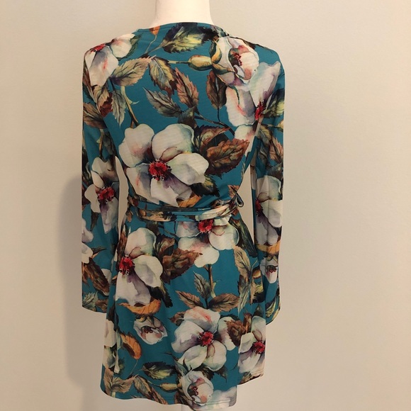 Summer floral wrap dress L - Picture 2 of 8